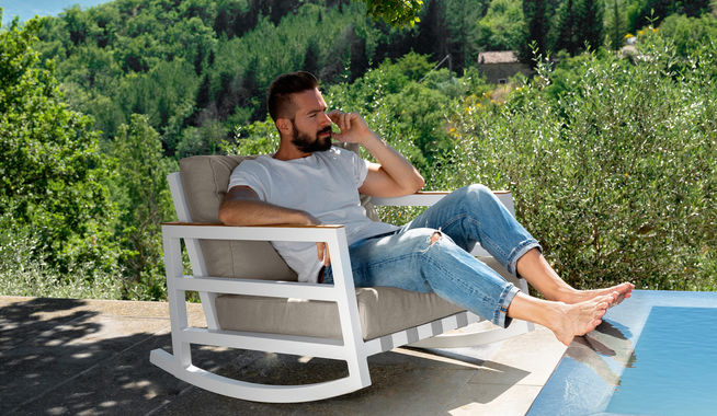 Fauteuil à bascule extérieur ALABAMA ALU