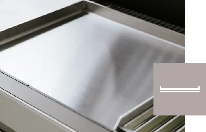 Plaque Teppan en acier inox Fogher – surface plane pour cuisson teppanyaki ou légumes grillés