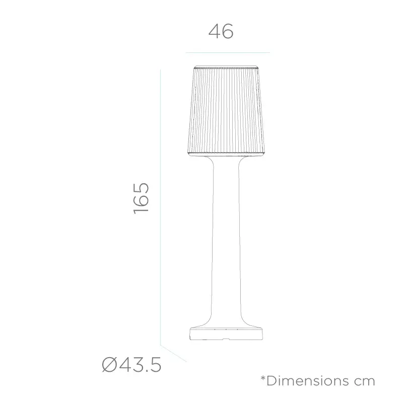 dimensions Lampadaire extérieur Newgarden CARMEN 165