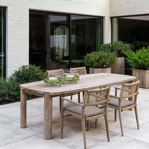 Table en teck rectangulaire Gommaire MIGUEL