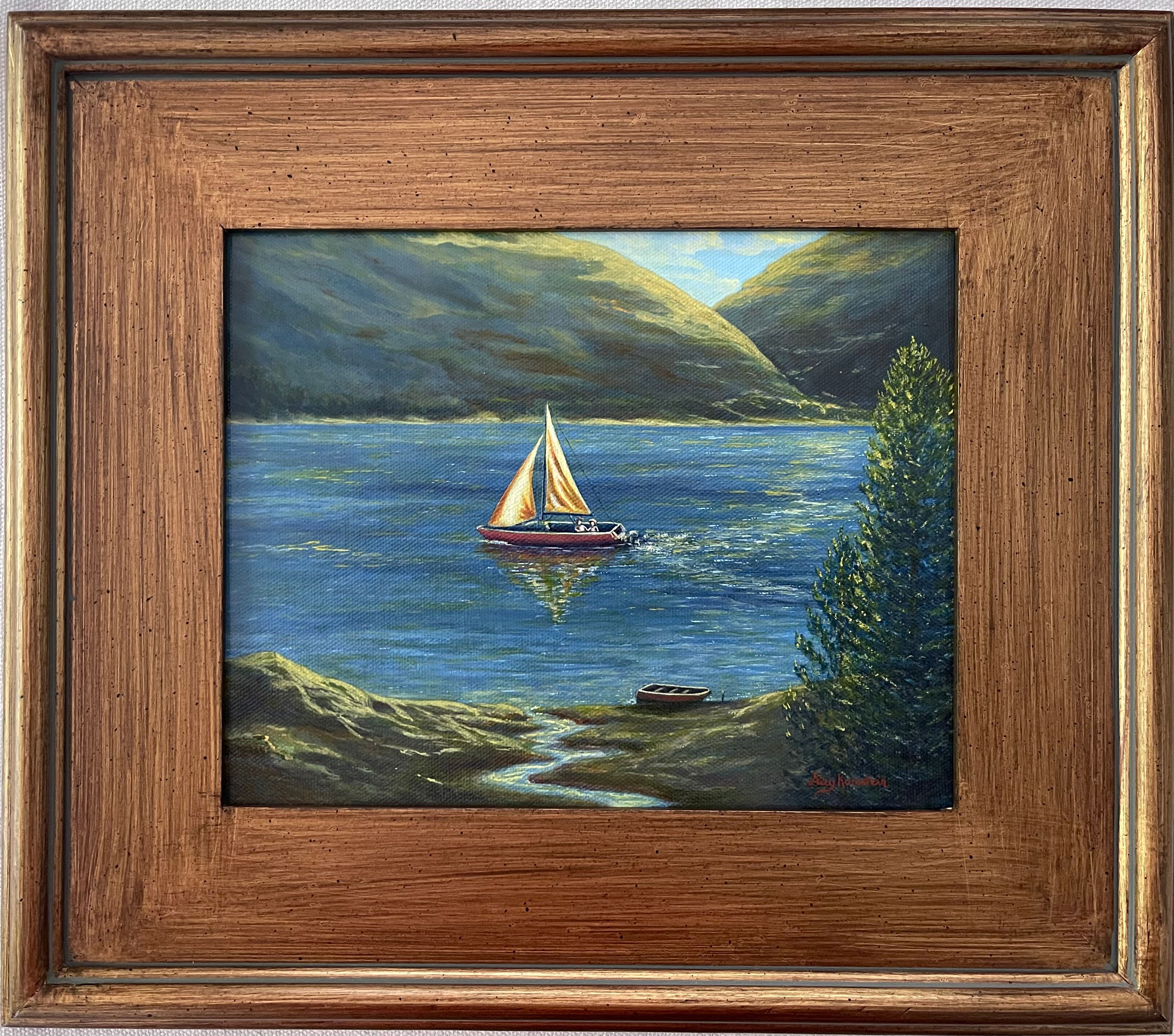 "Imagine Visiting the World" Acrylics on Canvas Panel Painting