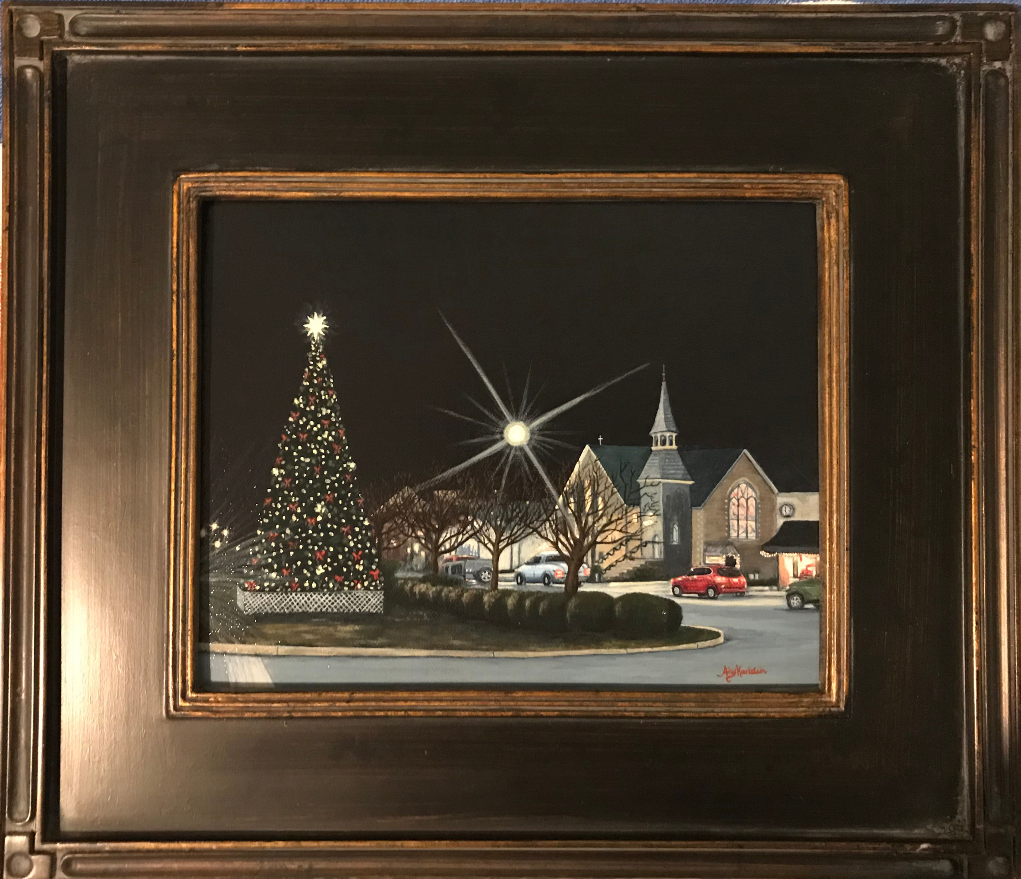 "Christmastime in Leonardtown" Acrylics on Canvas Painting