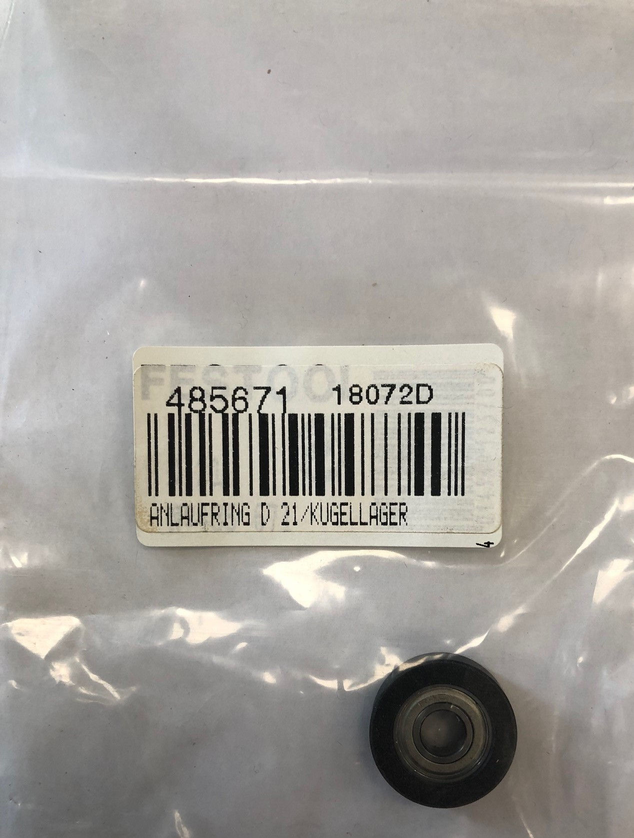Anlaufring D21/Kugellager je1x