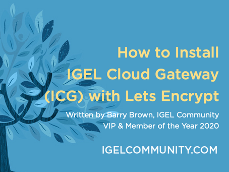 How to Install IGEL Cloud Gateway (ICG) with Lets Encrypt