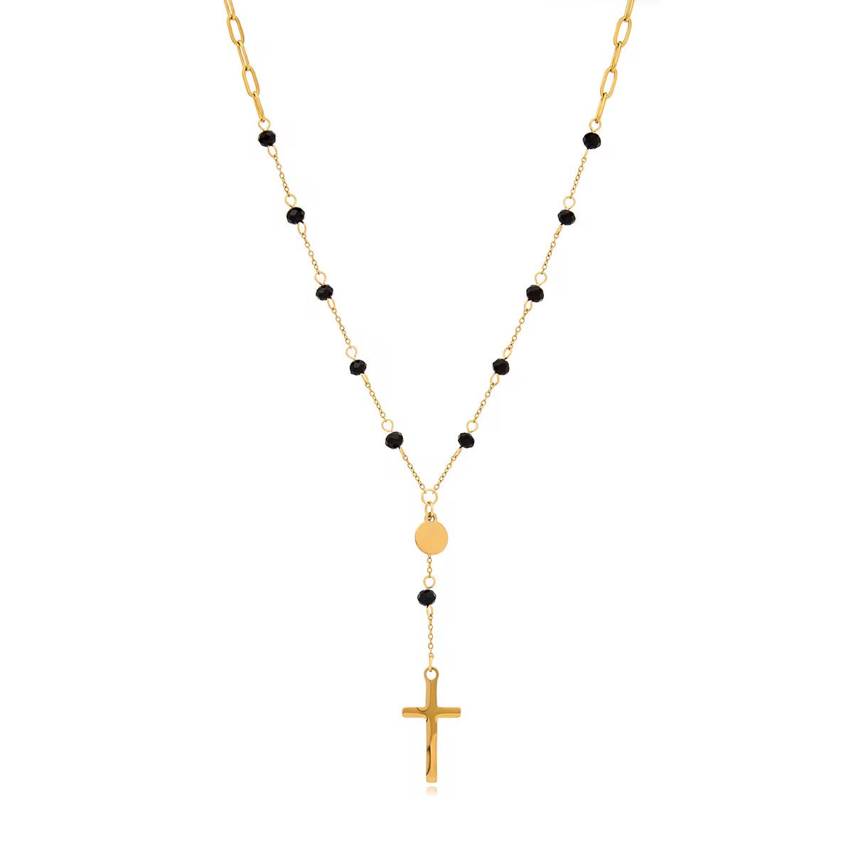 NOIR GRACE CROSS NECKLACE