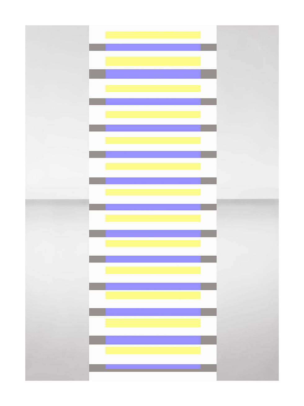 Fachada arquitectónica con contraste cromático y geometría marcada.