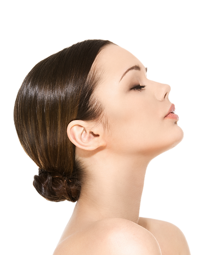 A BEAUITY LADY WITH SHORT BLACK HAIR WITH EYES CLOSED AND SMILING POSING FOR A PHOTOSHOOT