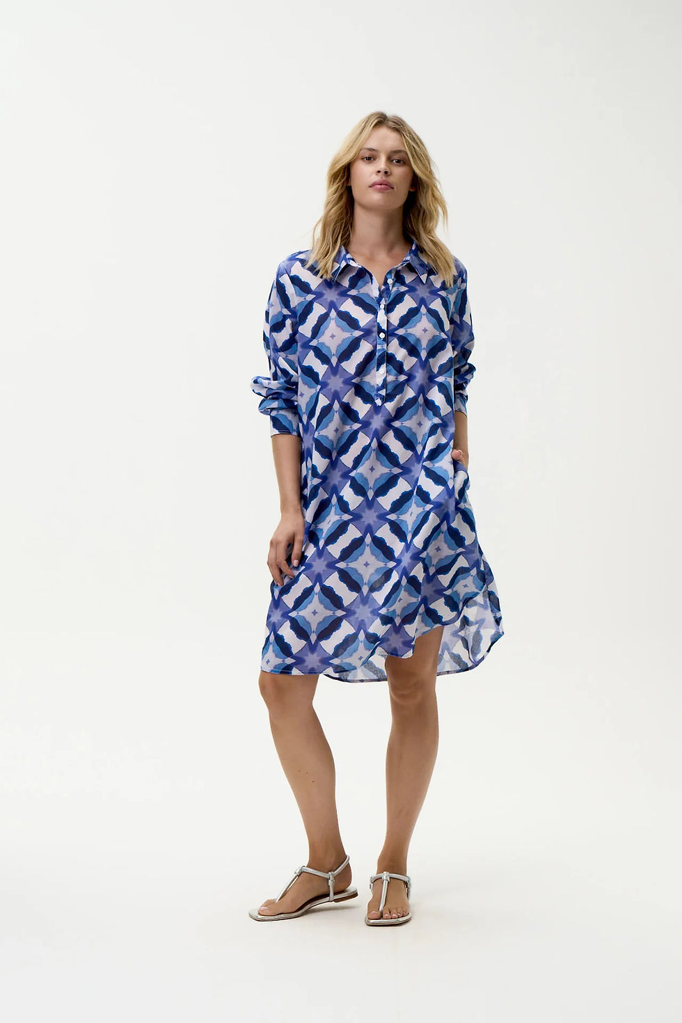 Thumbnail: Middy Gilli-Floreat-Cotton-Blue Ikat
