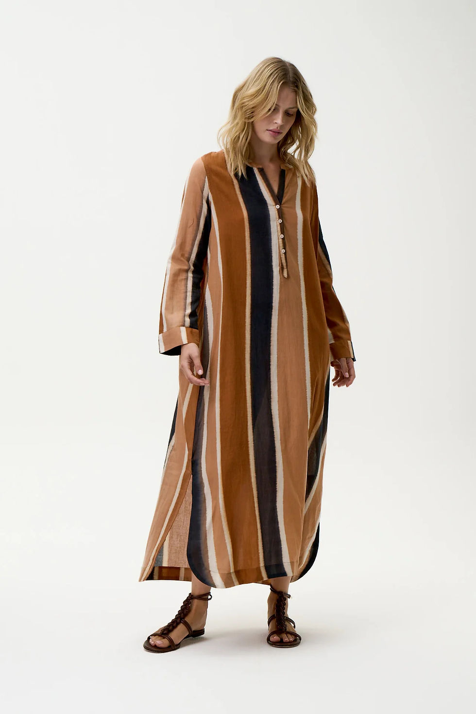 Thumbnail: Bazaar Stripe-Moroccan Stripe -Cotton-Cigar