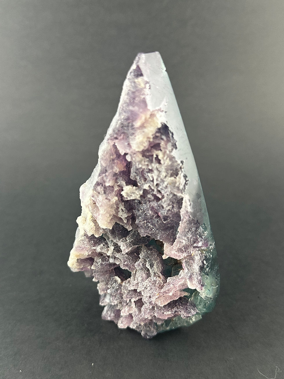 Miniature : Pointe de flèche de fluorite semi-polie
