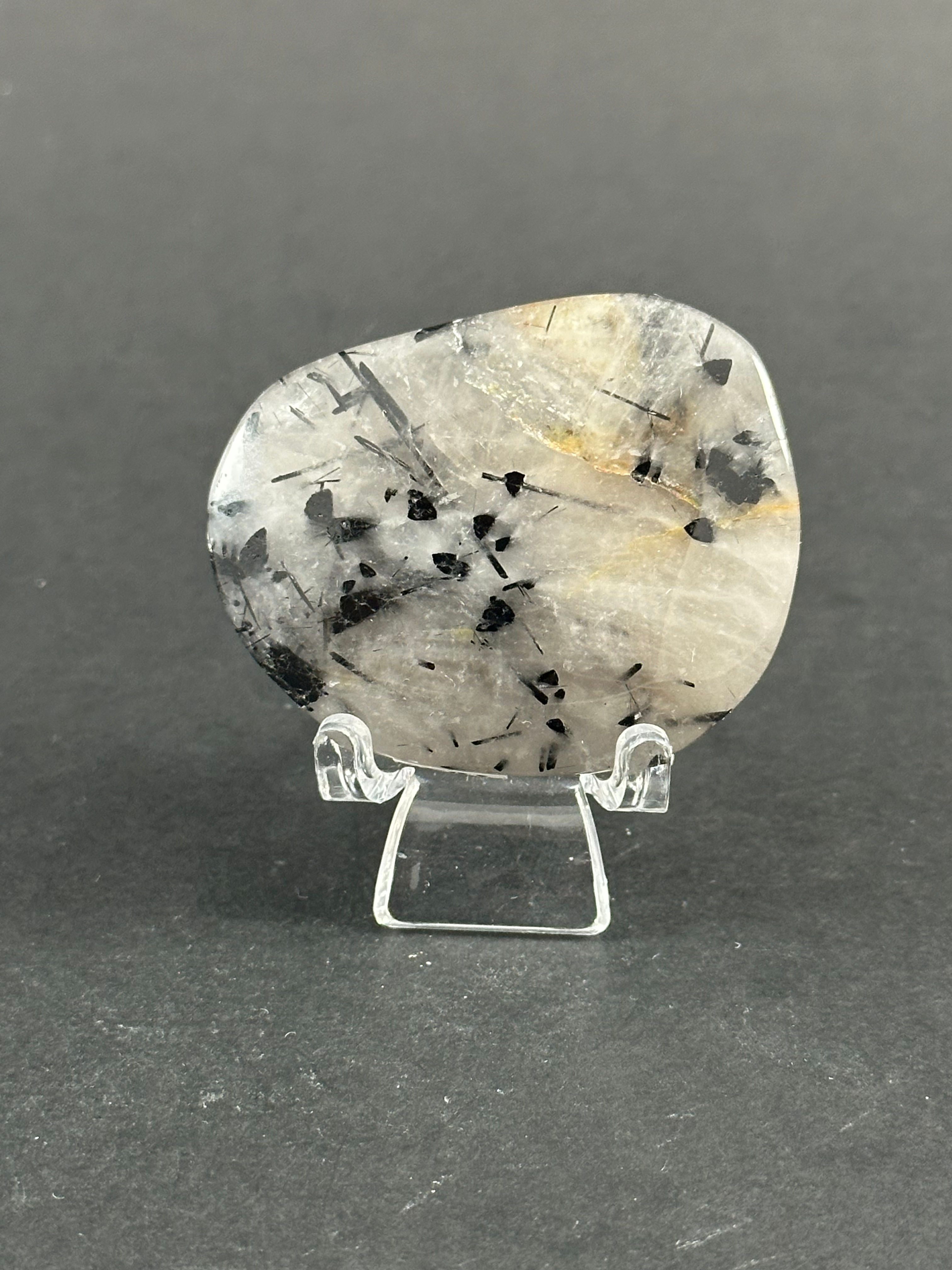 Pierre de paume de quartz tourmaline