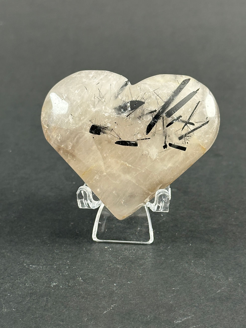 Miniature : Coeur de quartz tourmaline
