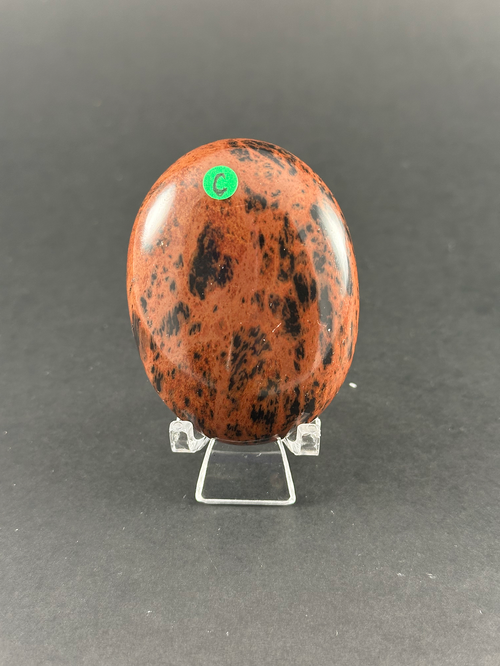 Miniature : Pierre de paume en obsidienne acajou (mahogany)