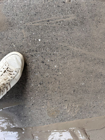 finition dalle de béton terrazzo poli