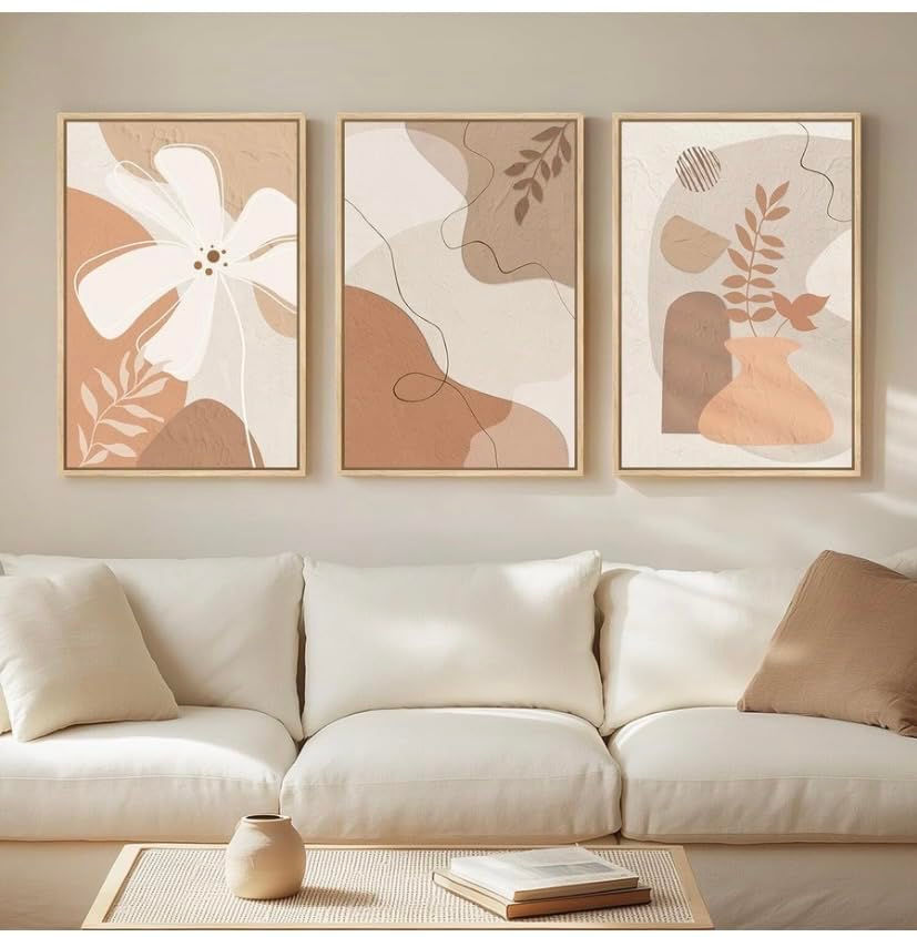 Rectangle Neutral Botanical Canvas Wall Art Set Dummy
