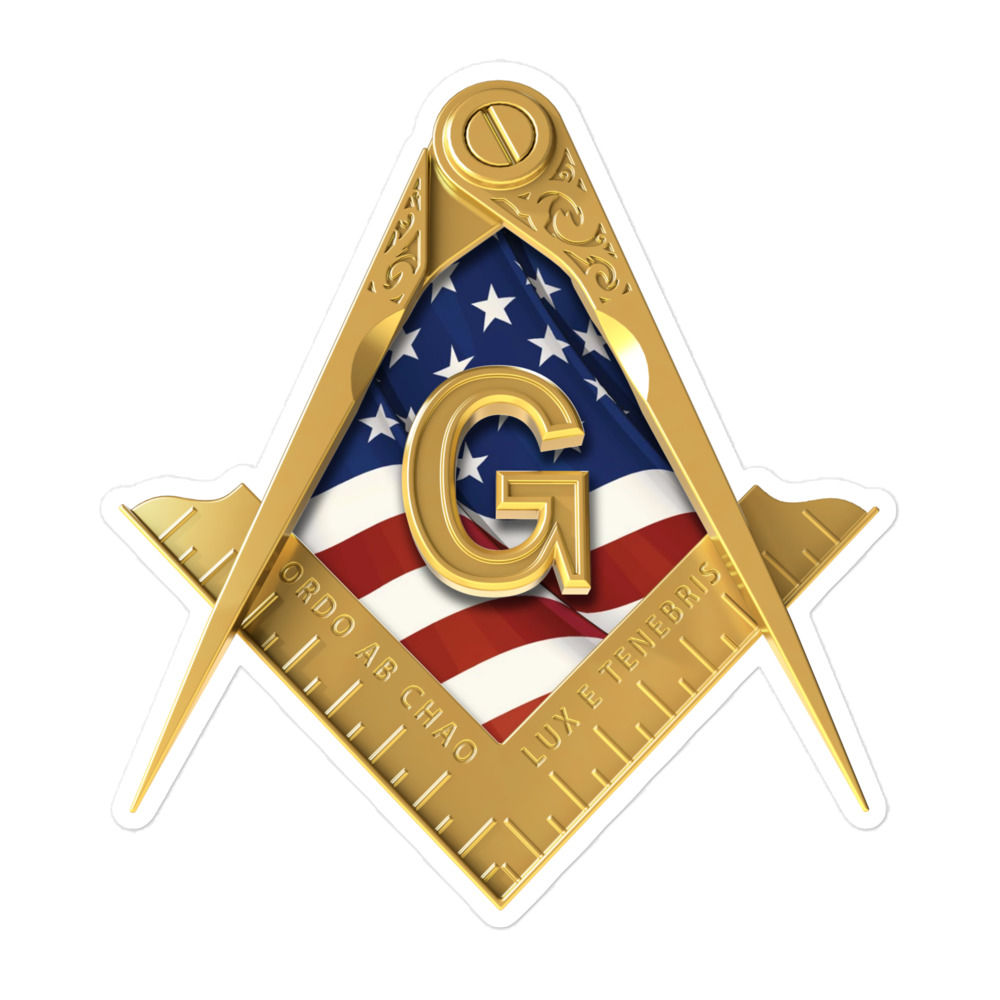 Master Mason USA Flag Sticker