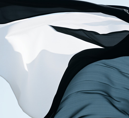 Black, white and grey cotton fabric flow