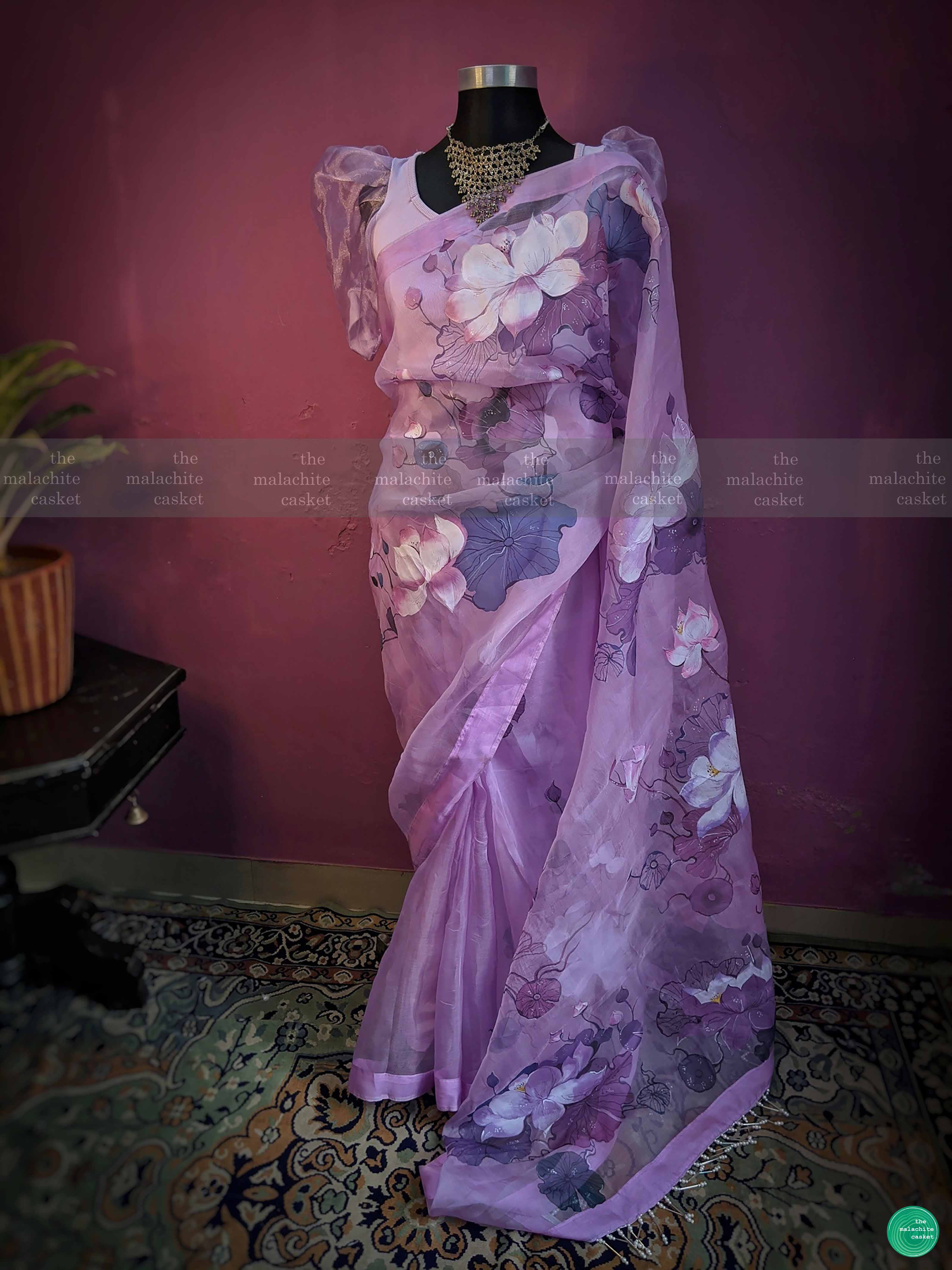 LAVENDER LOTUS POND SAREE