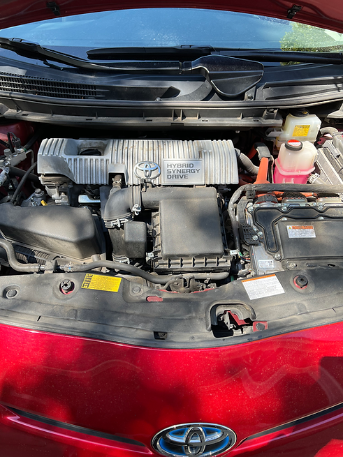 Dirty engine bay prior to cleaning