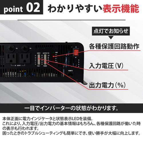 2500W 正弦波インバーター CSW2500TR | CLEZEED クレジード