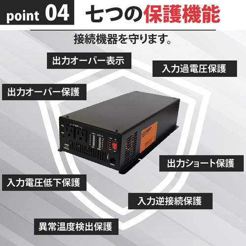 1500W 正弦波インバーター CSW1500T | CLEZEED クレジード