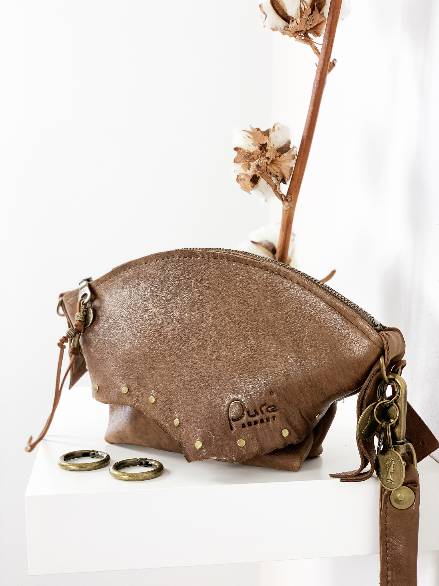 Leren toilettasje  - handgemaakt