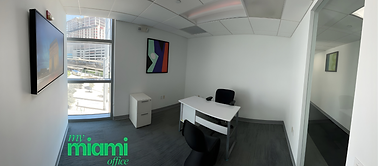Cinematic view of Miami Green Building near Merrick Park in Coral Gables, highlighting walkable office location and access to luxury retail and dining.