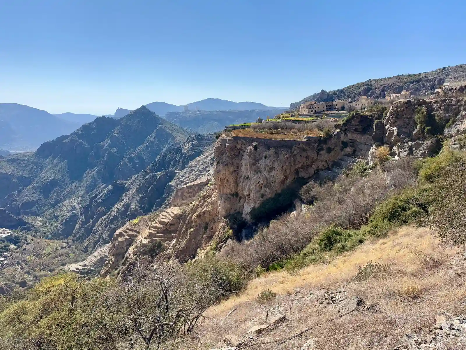 Terrasses agricoles flanc montagne Jabal Akhdar Oman