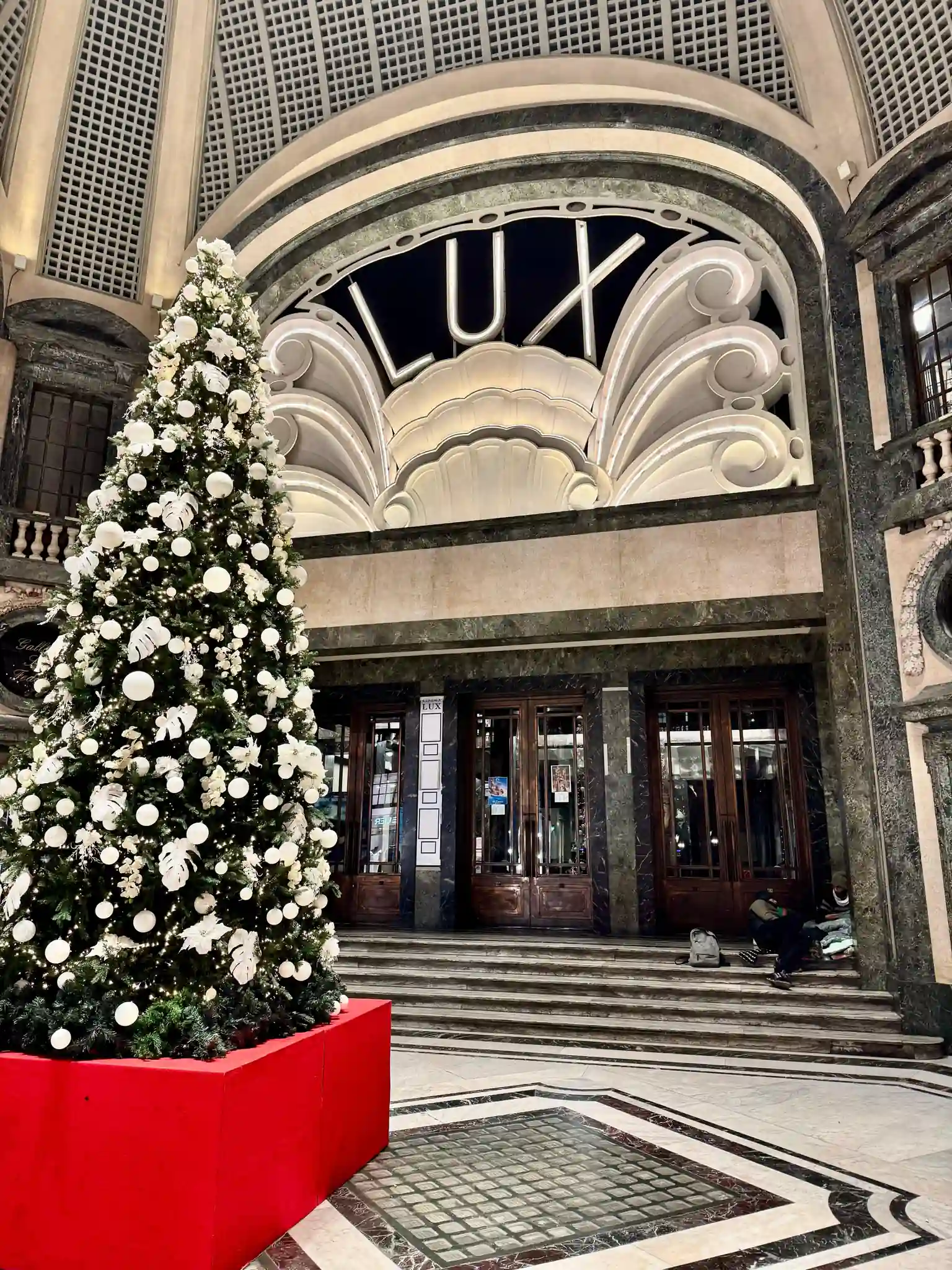 Galerie couverte avec sapin blanc Turin Italie