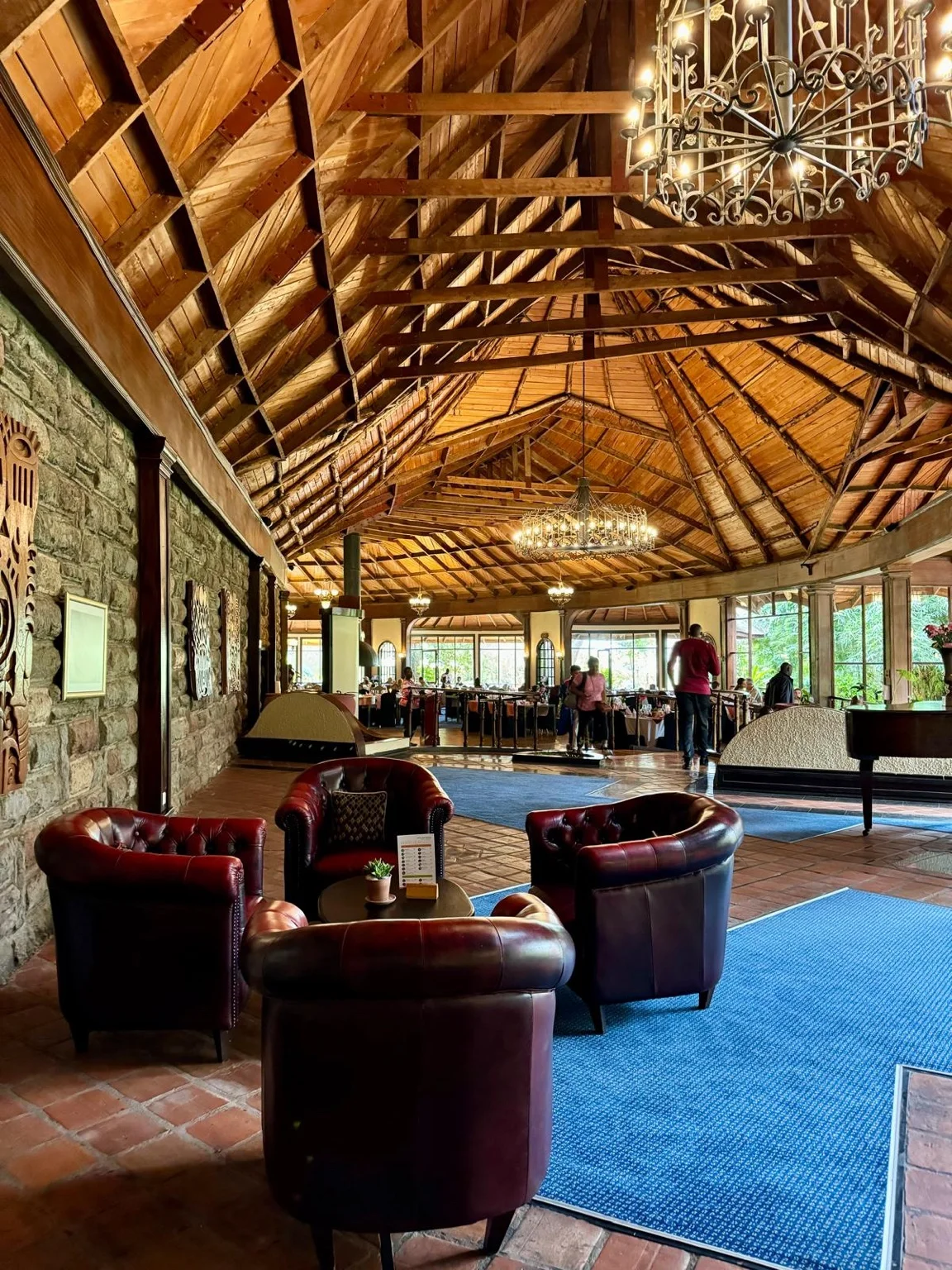 Intérieur lodge chaleureux lac Naivasha Kenya Afrique