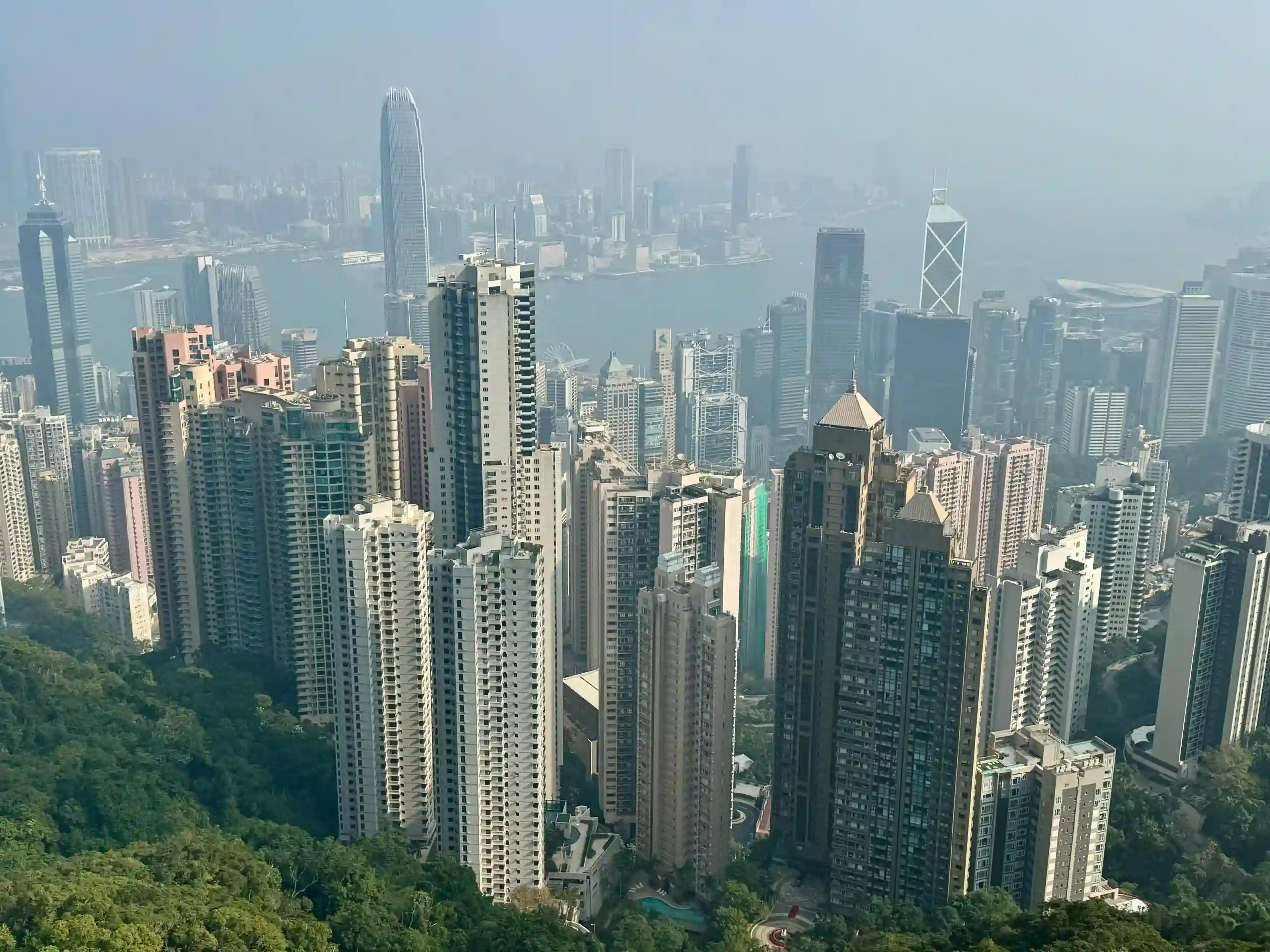Vue Victoria Peak skyline gratte-ciel Hong Kong