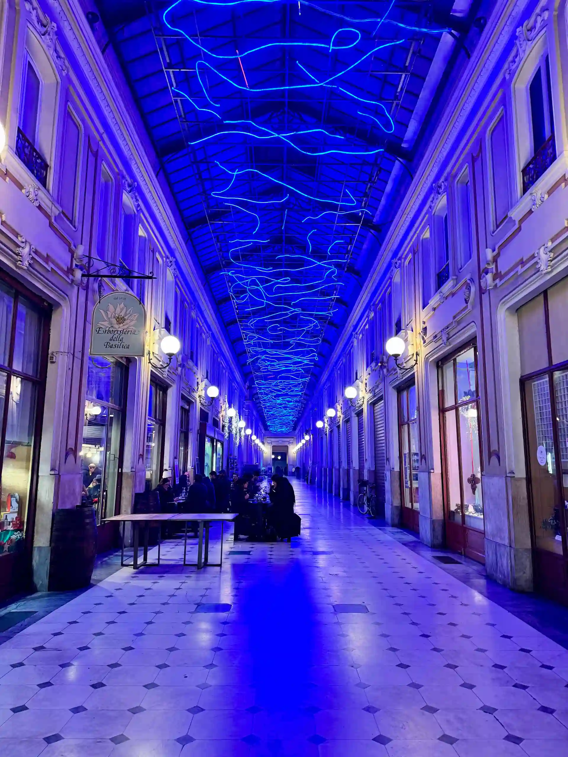 Galerie umberto néon bleu art Turin Italie