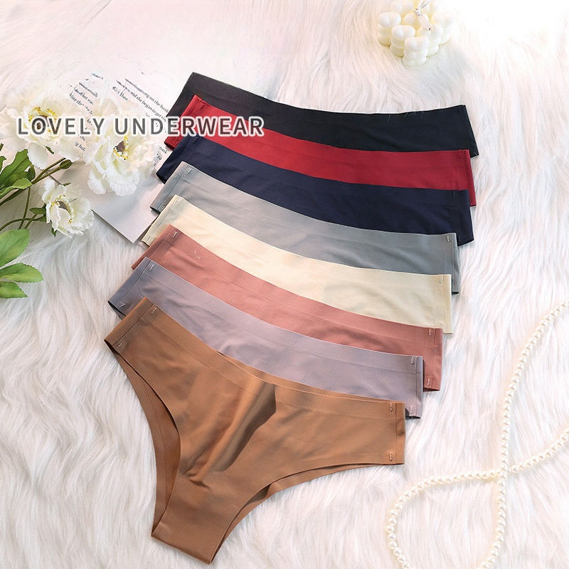 Miniatura: 4PCS/Set Seamless Panties Women Sexy Underwear Ice Silk Underpants Low Waist G-s