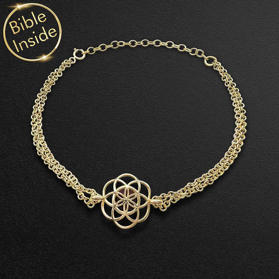 Thumbnail: Faith Bracelet With Nano Bible and Seed of Life - Harmony Design