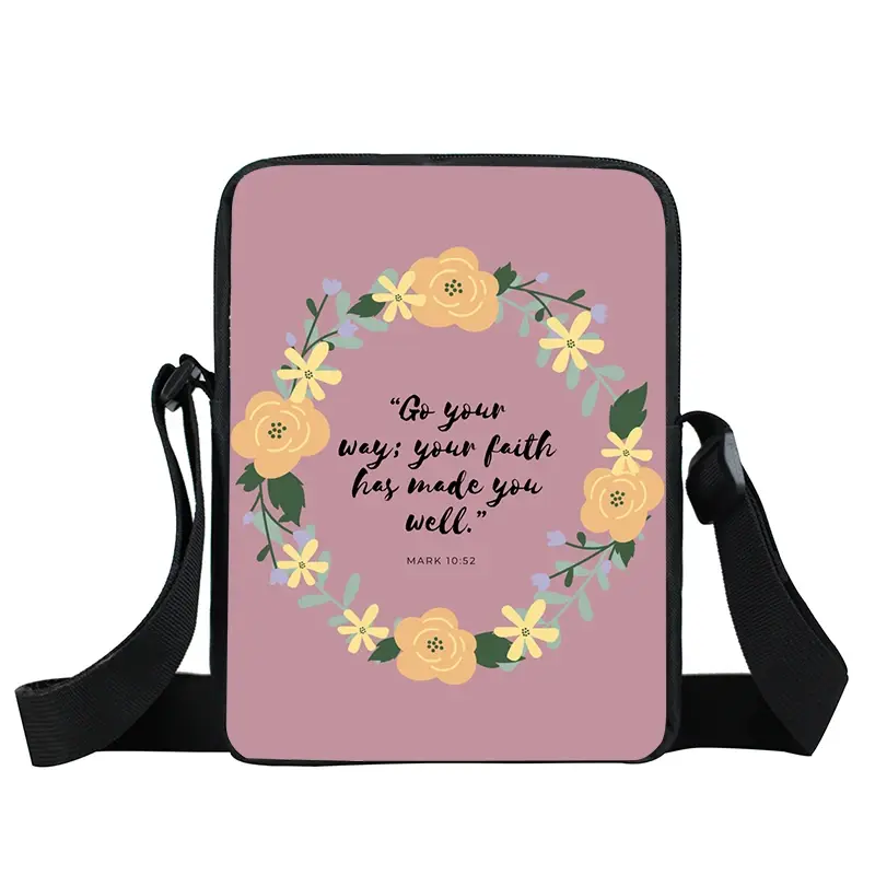 Thumbnail: Bible Verse He Will Sustain You Print Shoulder Bag