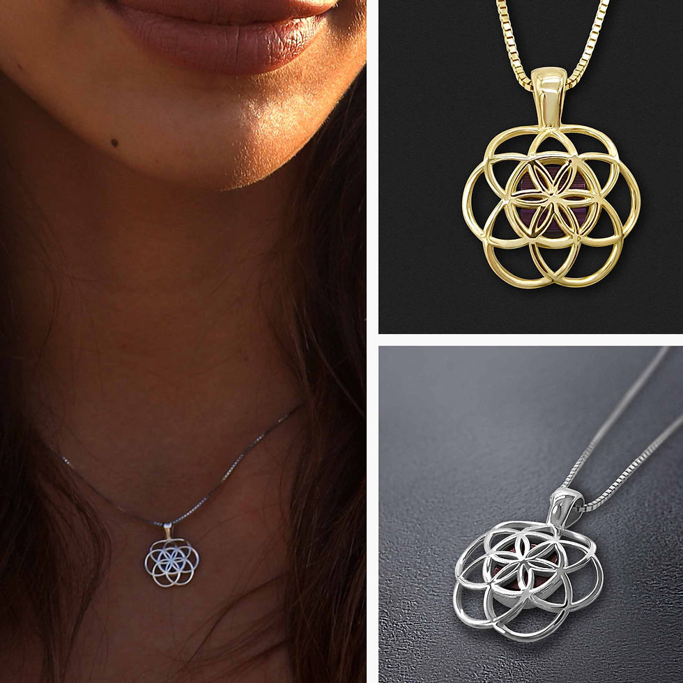 Thumbnail: Seed of Life Necklace With Nano Bible - Harmony Design