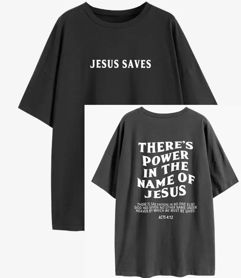 Thumbnail: Jesus Saves There's Power in the Name of Jesus Oversized T-Shirt