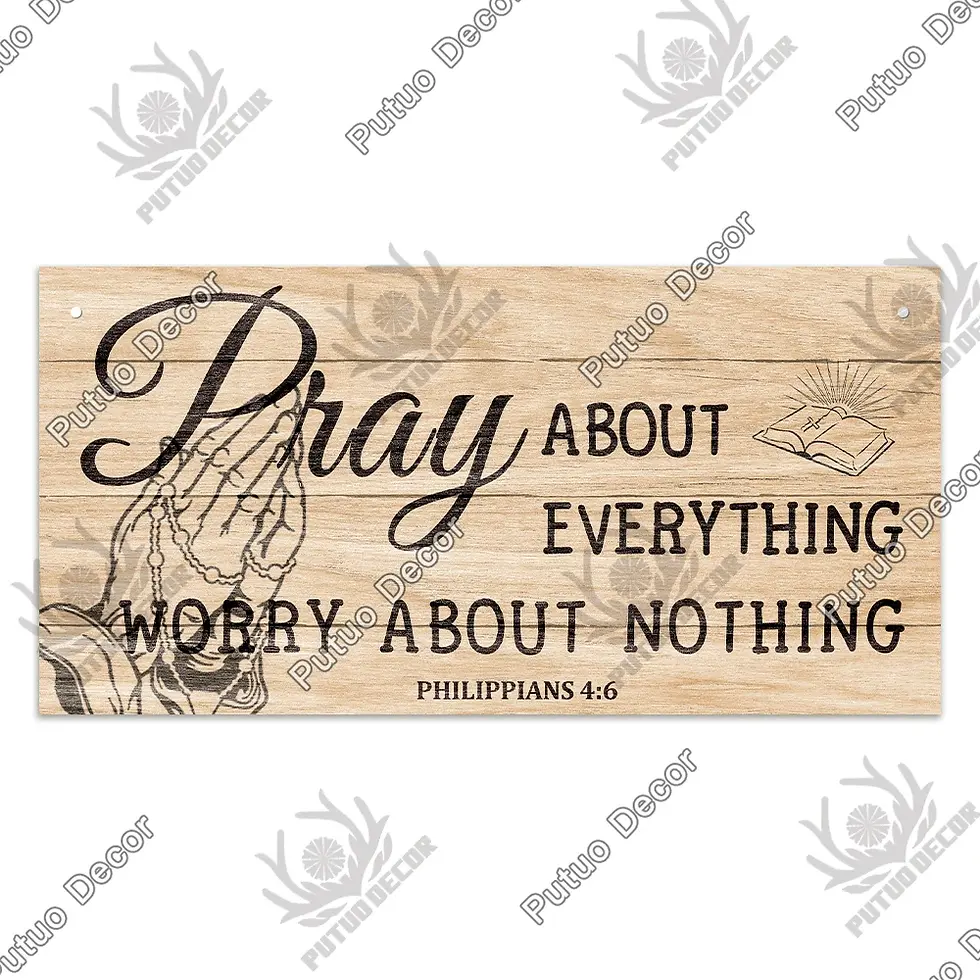 Thumbnail: Putuo Decor Home Jesus Wood Signs Retro Wooden Plaque Vintage