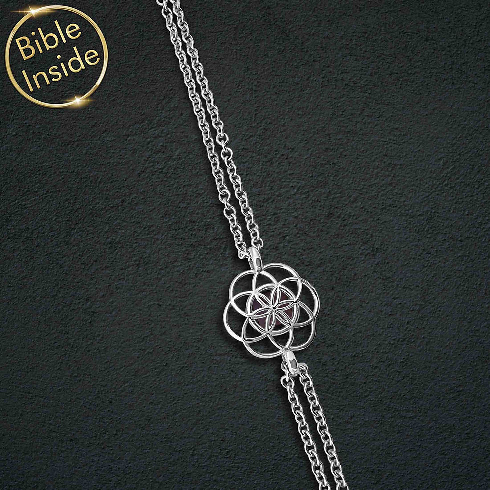 Thumbnail: Faith Bracelet With Nano Bible and Seed of Life - Harmony Design