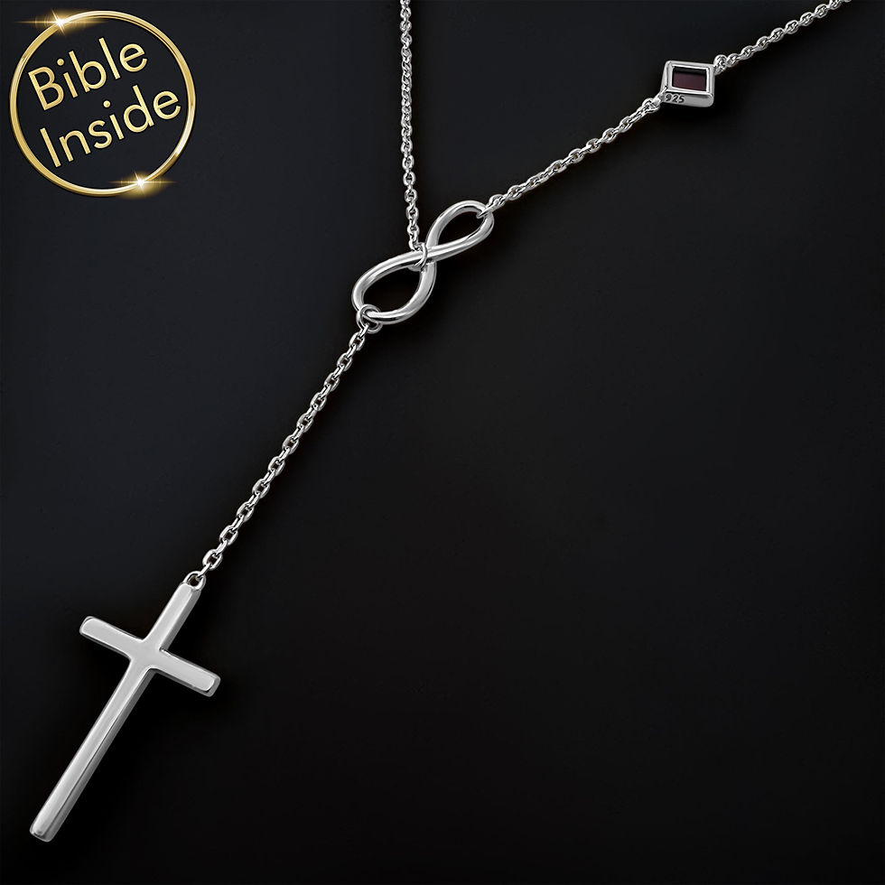Thumbnail: Infinity Cross Necklace With Nano Bible - Milano Design