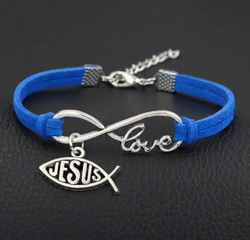 Thumbnail: Mixed Color Velvet Rope Bracelet Infinity Love