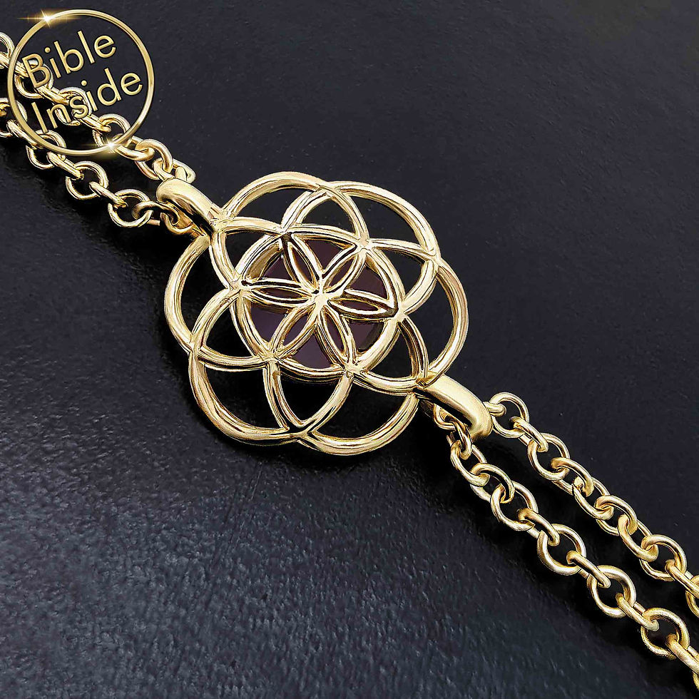 Thumbnail: Faith Bracelet With Nano Bible and Seed of Life - Harmony Design