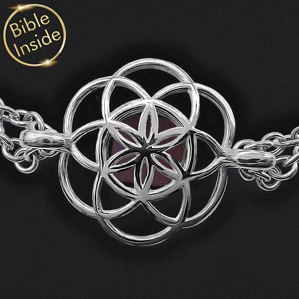 Thumbnail: Faith Bracelet With Nano Bible and Seed of Life - Harmony Design