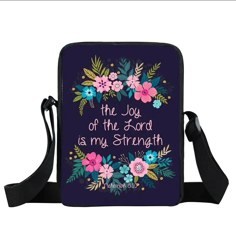 Thumbnail: Bible Verse He Will Sustain You Print Shoulder Bag