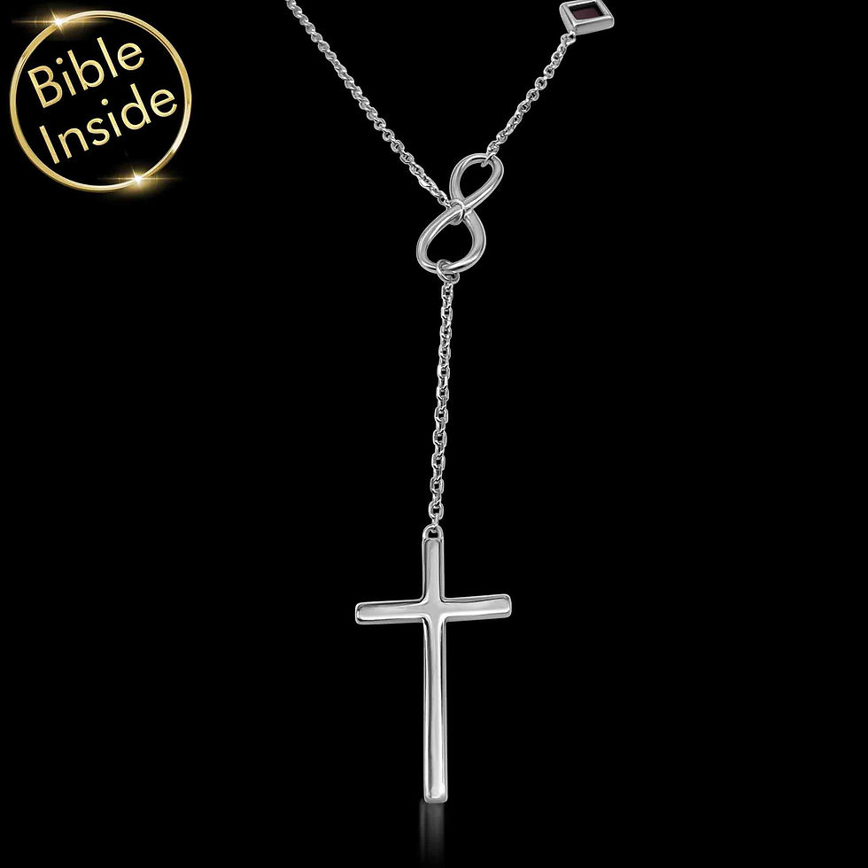 Thumbnail: Infinity Cross Necklace With Nano Bible - Milano Design