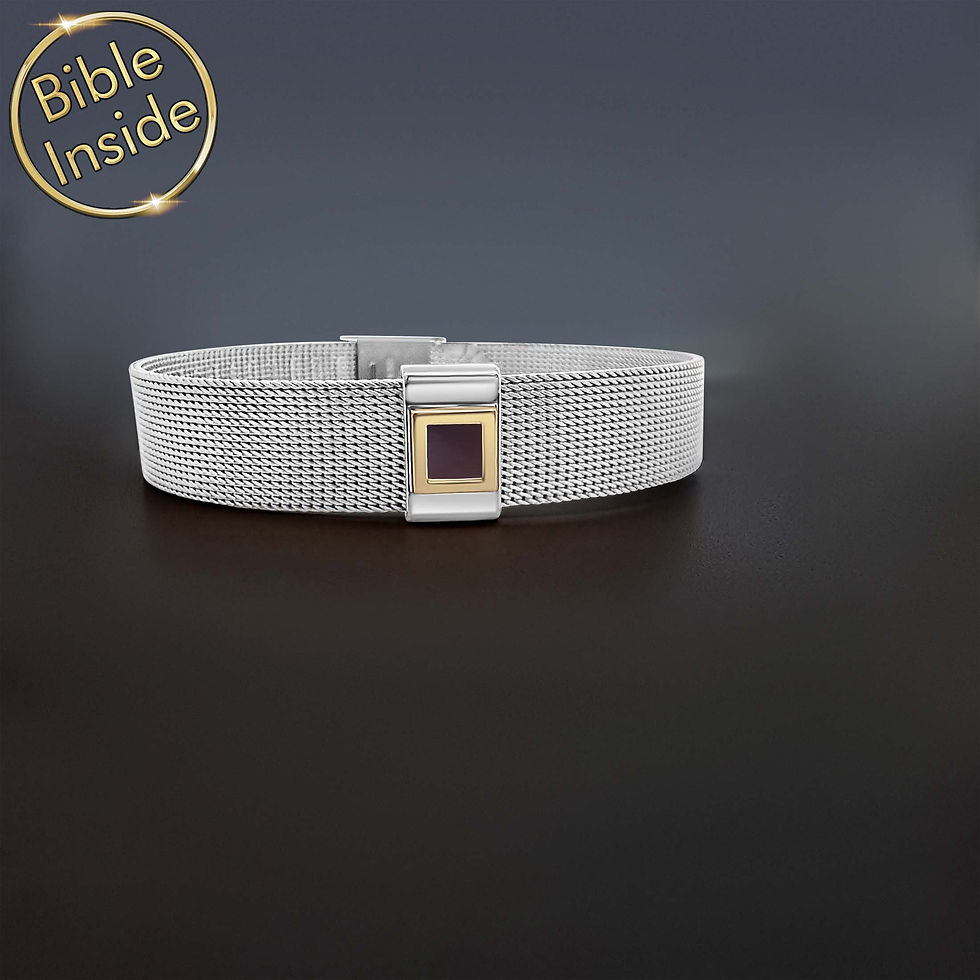 Thumbnail: Bible Scripture Bracelet With Nano Bible - Andrew1 Design