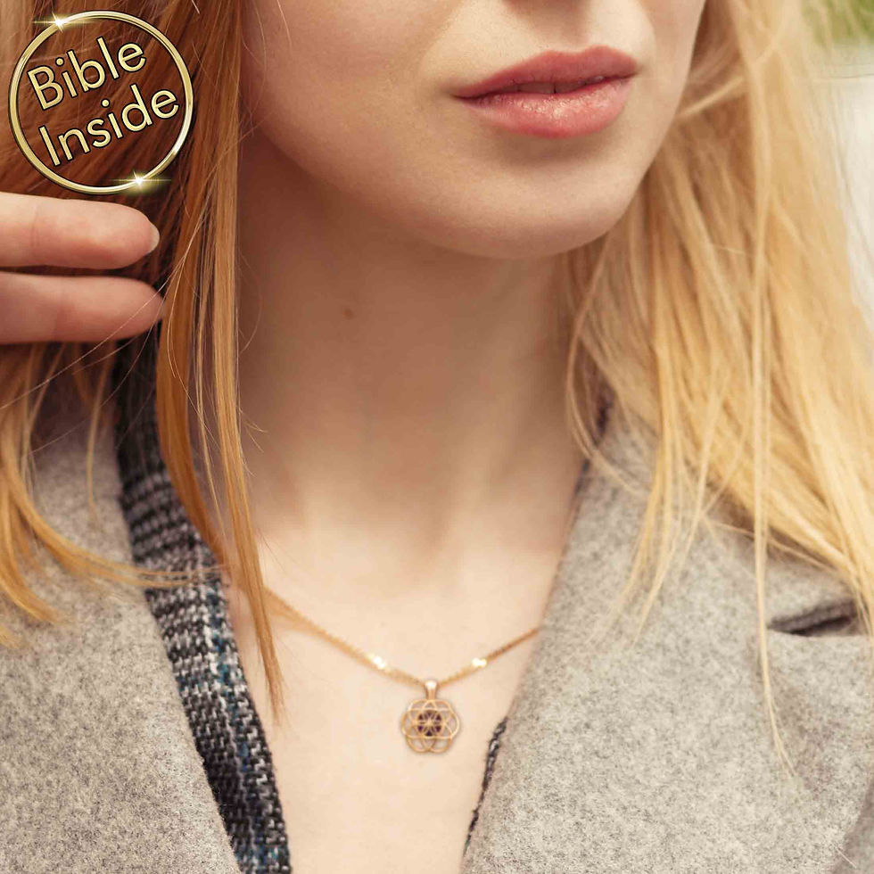 Thumbnail: Seed of Life Necklace With Nano Bible - Harmony Design