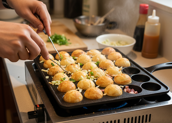 Firefly_たこやき　焼いている 261235.png