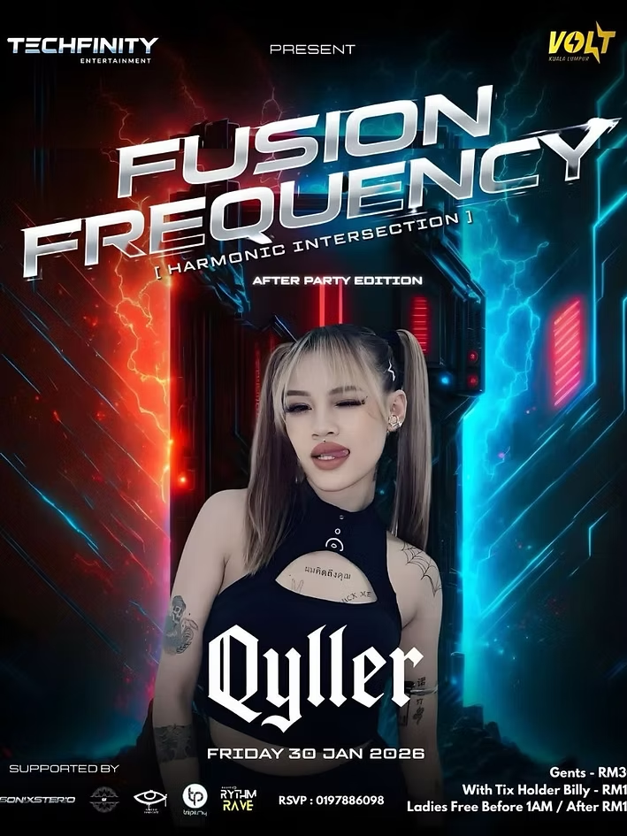 rave event poster for 30th january at volt trec kl