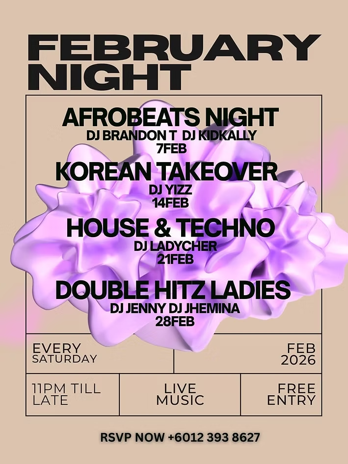 Attic bar in Chinatown kl weekly event poster